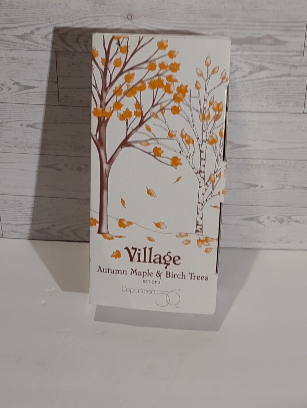 Department 56 Village Accessories Autumn Maple & Birch Trees Set Of Four